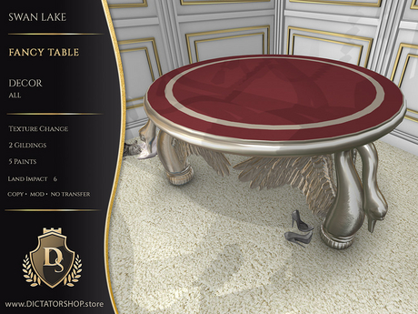 Second Life Marketplace - [Ds] Swan Lake - Fancy Table Decor